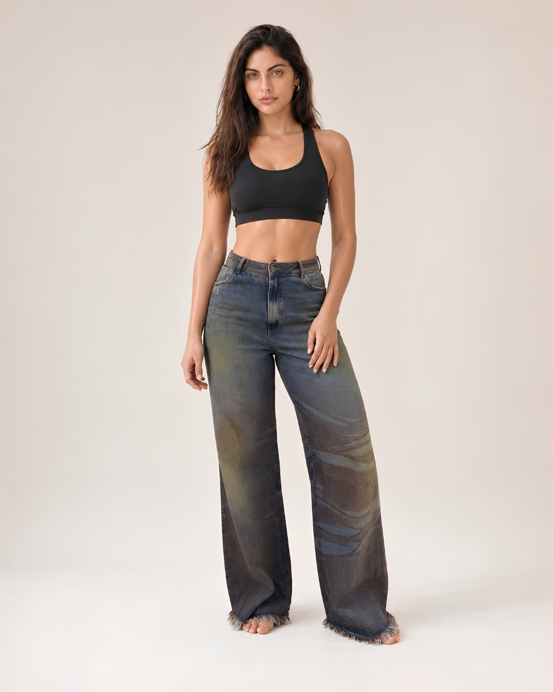 Jean wide leg para mujer en tonos tierra | HYE Ref. 1975