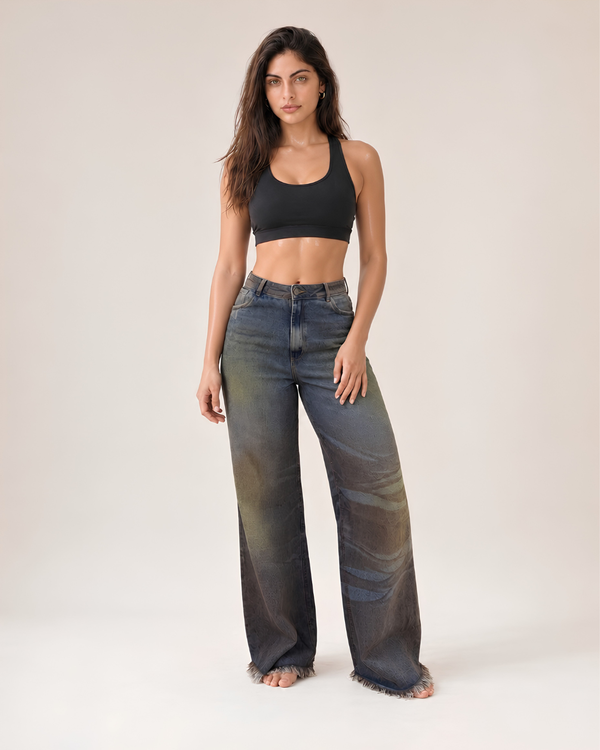 Jean wide leg para mujer en tonos tierra | HYE Ref. 1975