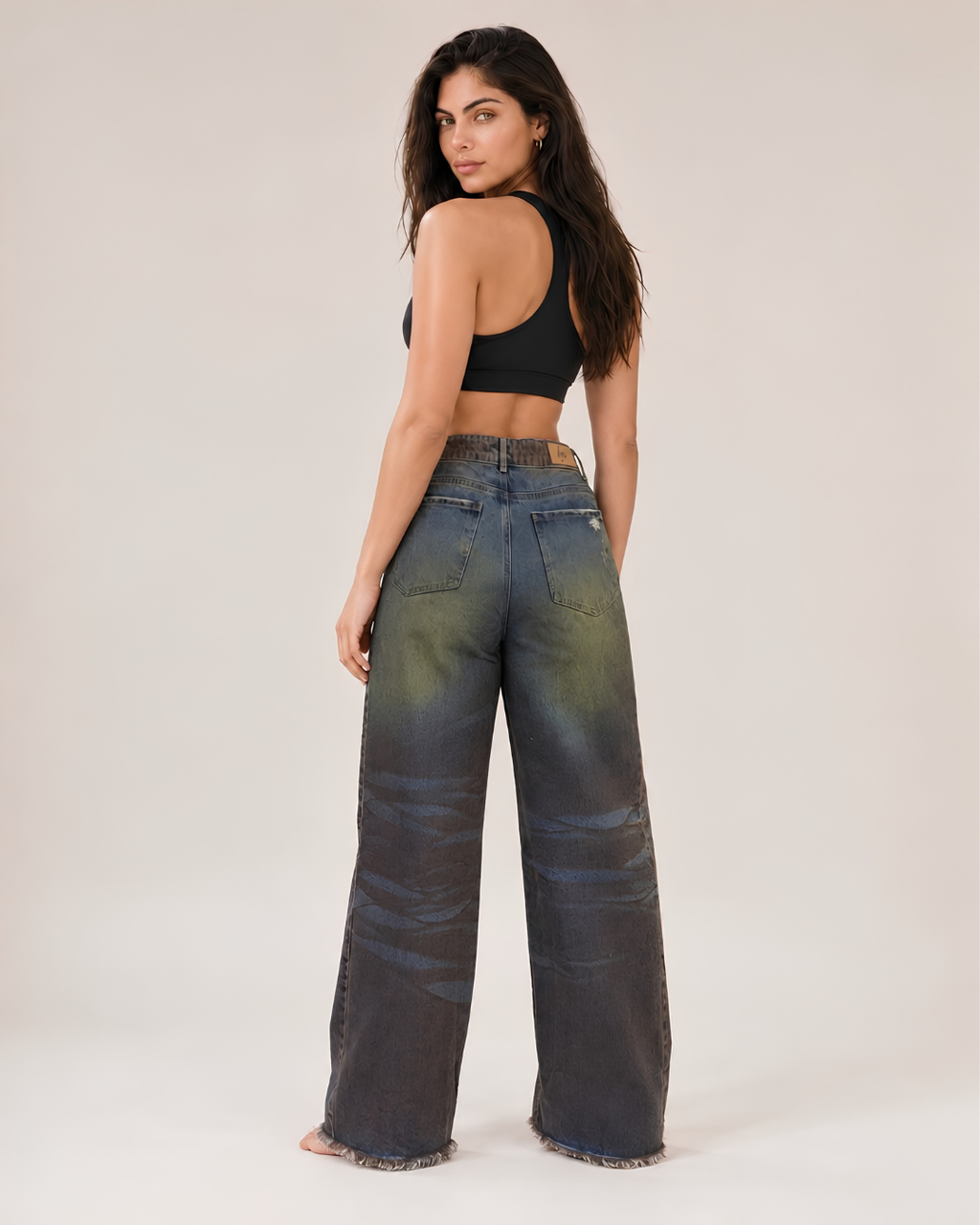 Jean wide leg para mujer en tonos tierra | HYE Ref. 1975