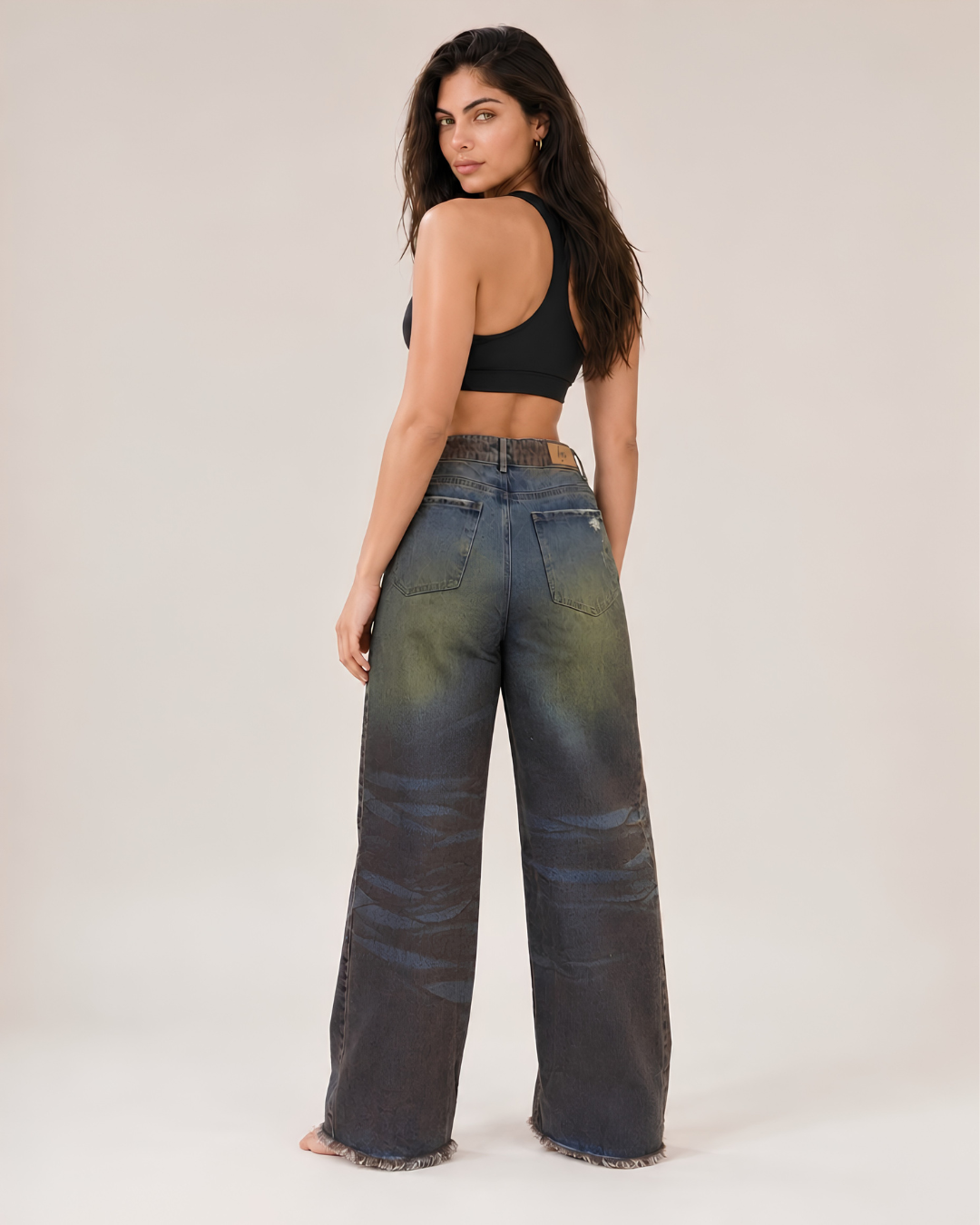 Jean wide leg para mujer en tonos tierra | HYE Ref. 1975